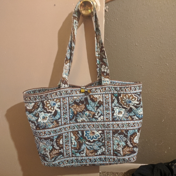 Vera Bradley Retired Java Blue Patterned Tote - Picture 3 of 7